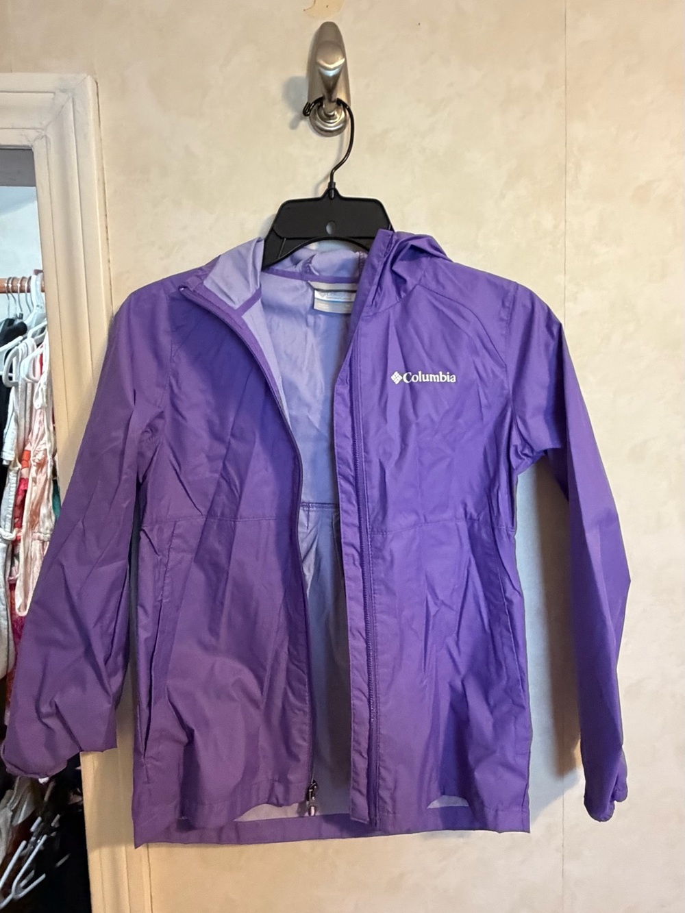 Columbia Kids' Lightweight Purple Rain Jacket Size: M 10/12